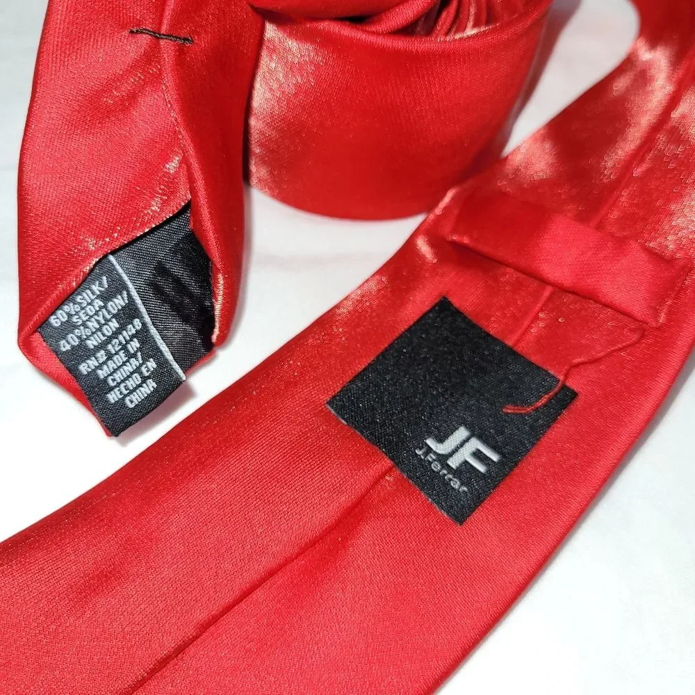 JF J.Ferrar Classic Red Silk Men's Tie
